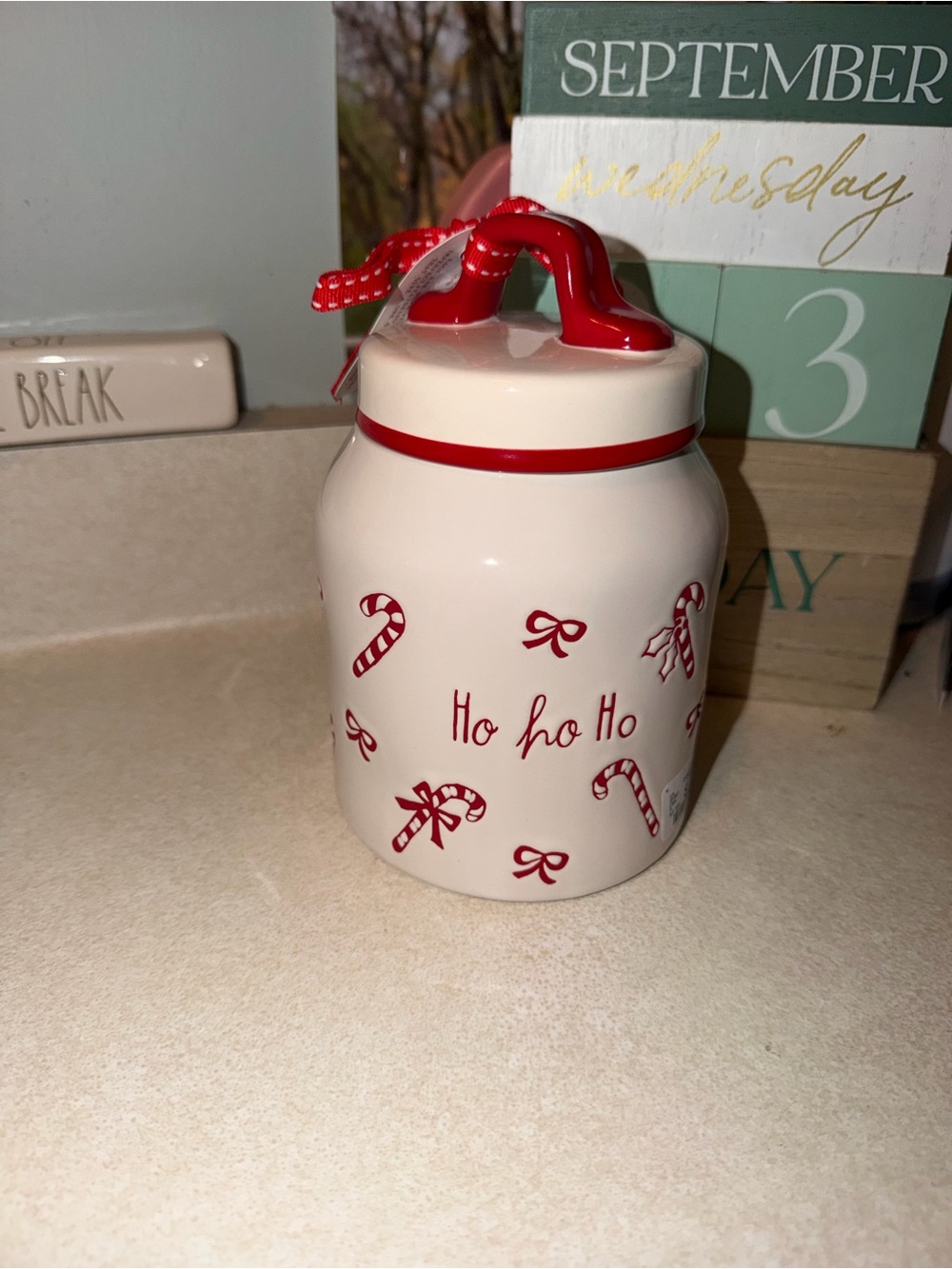 Rae dunn ho ho ho  canister